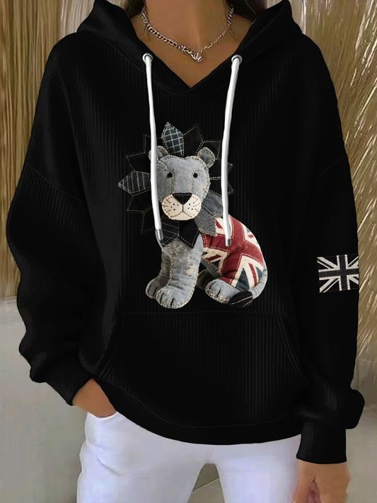 Women's  british patchwork  Lion Printed Tops