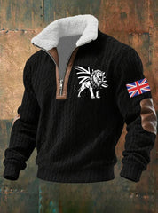 Men's Vintage England Flag Lion Printed Sweatshirt