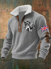 Men's Vintage England Flag Lion Printed Sweatshirt