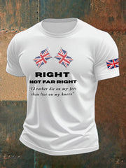 Men's Right Not Far Right Printed imitation cotton short-sleeved T-shirt