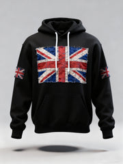 Men's Vintage UK Flag Print Casual Hoodie