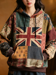Women's Union Jack and patchwork style hoodie
