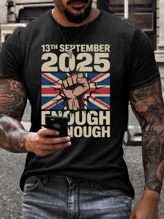 Men's September 13th 2025 London Protest  imitation cotton short-sleeved T-shirt