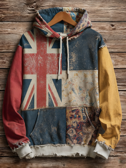 Women's Union Jack and patchwork style hoodie