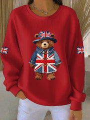 Women's British style  Print Casual Sweatshirt