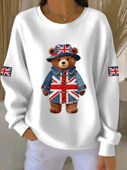 Women's British style  Print Casual Sweatshirt