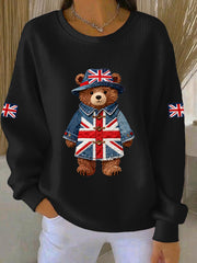 Women's British style  Print Casual Sweatshirt