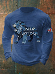 Men's British Faux Denim Waffle Top