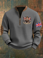 Men's Vintage England Flag Lion Printed Sweatshirt