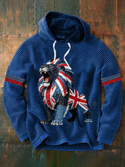 Men's British Faux Denim Waffle Hoodie