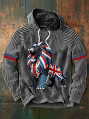 Men's British Faux Denim Waffle Hoodie