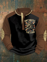 Men's Don't Muzzle The Lion Printed Long Sleeves Top