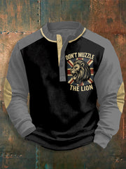 Men's Don't Muzzle The Lion Printed Long Sleeves Top
