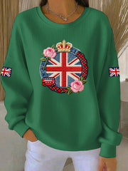 Women's British style  Print Casual Sweatshirt