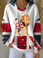 Women's British patchwork lion Printed Tops