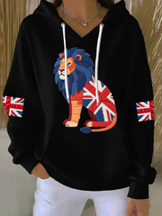 Women's British patchwork lion Printed Tops