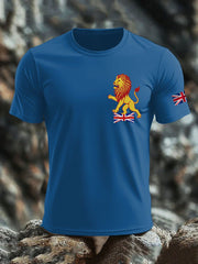 Men's British imitation diamond hot-drilling Printed imitation cotton short-sleeved T-shirt