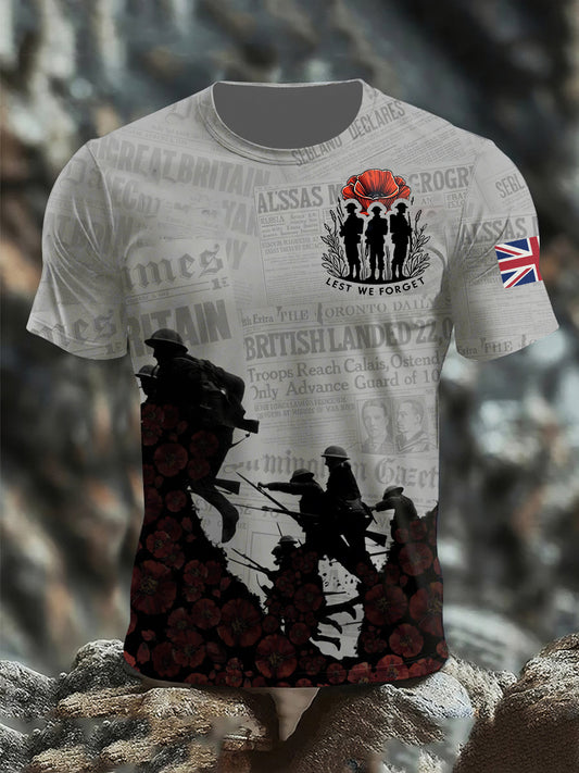 Men's Remembrance Day Lest We Forget Short Sleeves T-shirt