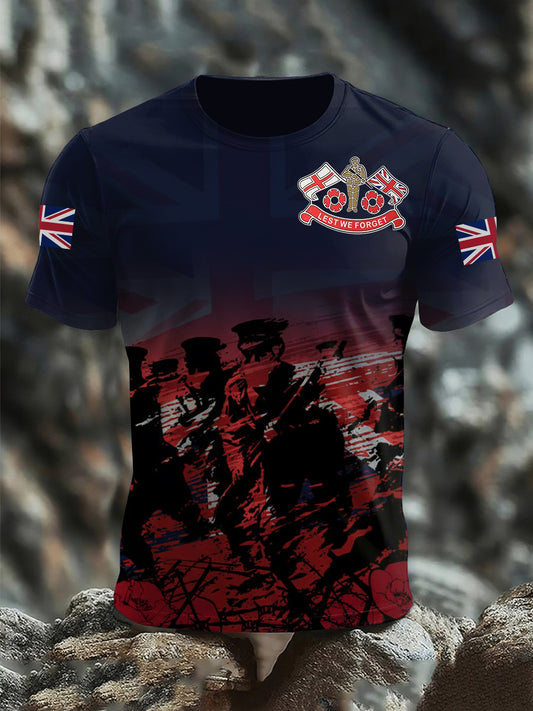 Men's Remembrance Day Lest We Forget Short Sleeves T-shirt