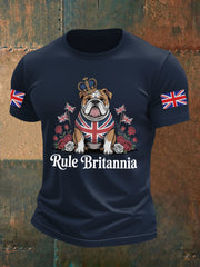 Men's Vintage England Flag Rule Britannia Printed T-shirt