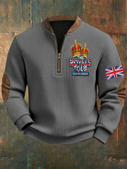 Men's Vintage England Flag The Royals Tour Printed Sweatshirt