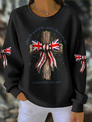 Women's UK Flag Faith Printed Sweatshirt