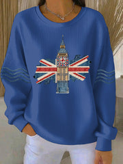 Women's British style  Print Casual Sweatshirt