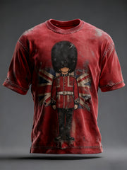 Men's Vintage UK Flag Printed T-shirt