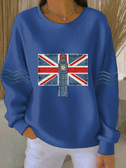 Women's British style  Print Casual Sweatshirt