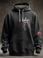 Men's  British Veteran Oversized Drop-Shoulder Hoodie with Pockets