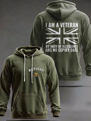 Men's UK Retired Veteran Printed Hoodie