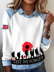 Women's Remembrance Day Lest We Forge Printed Long Sleeve Shirt