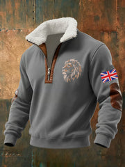 Men's Vintage British Lion Print Sweatshirt