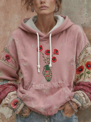 Women's British Remembrance Day poppy print hoodie