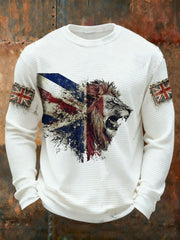 Men's UK Flag Waffle Long Sleeve T-Shirt