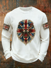 Men's UK Flag Waffle Long Sleeve T-Shirt