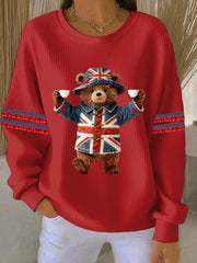 Women's British style  Print Casual Sweatshirt