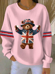 Women's British style  Print Casual Sweatshirt