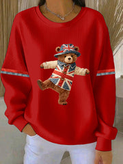 Women's British style  Print Casual Sweatshirt