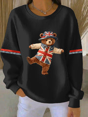 Women's British style  Print Casual Sweatshirt