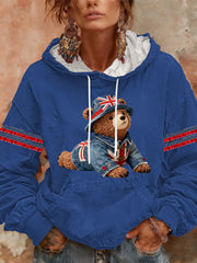 Women's British style Print Casual Hoodie