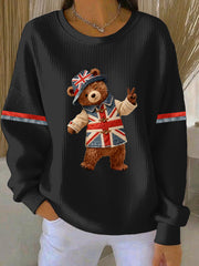 Women's British style  Print Casual Sweatshirt