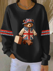 Women's British style  Print Casual Sweatshirt