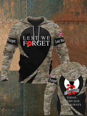 Men's Remembrance Day Lest We Forget Hoodie