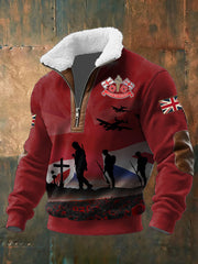 Men's Remembrance Day Lest We Forget Baggy Zip-up Hoodie