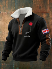 Men's Lest We Forget Printed baggy zip-up hoodie