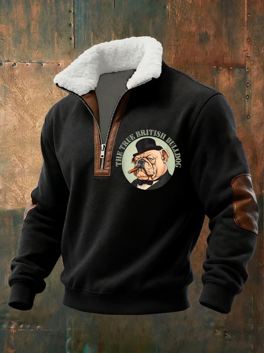 Men's Funny True Bulldog Printed Hoodie