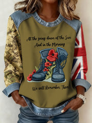 Women's 11th November Remembrance Day LEST WE'S FORGET Poppy Remembrance Sweatshirt