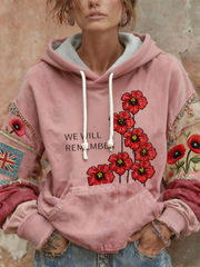 Women's Remembrance Day poppy flower hoodie