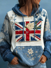 Women's Union Jack and floral hoodie